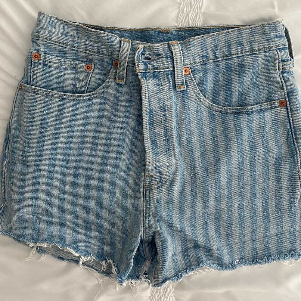 Levi’s 501 Vintage Pin Striped Denim Shorts